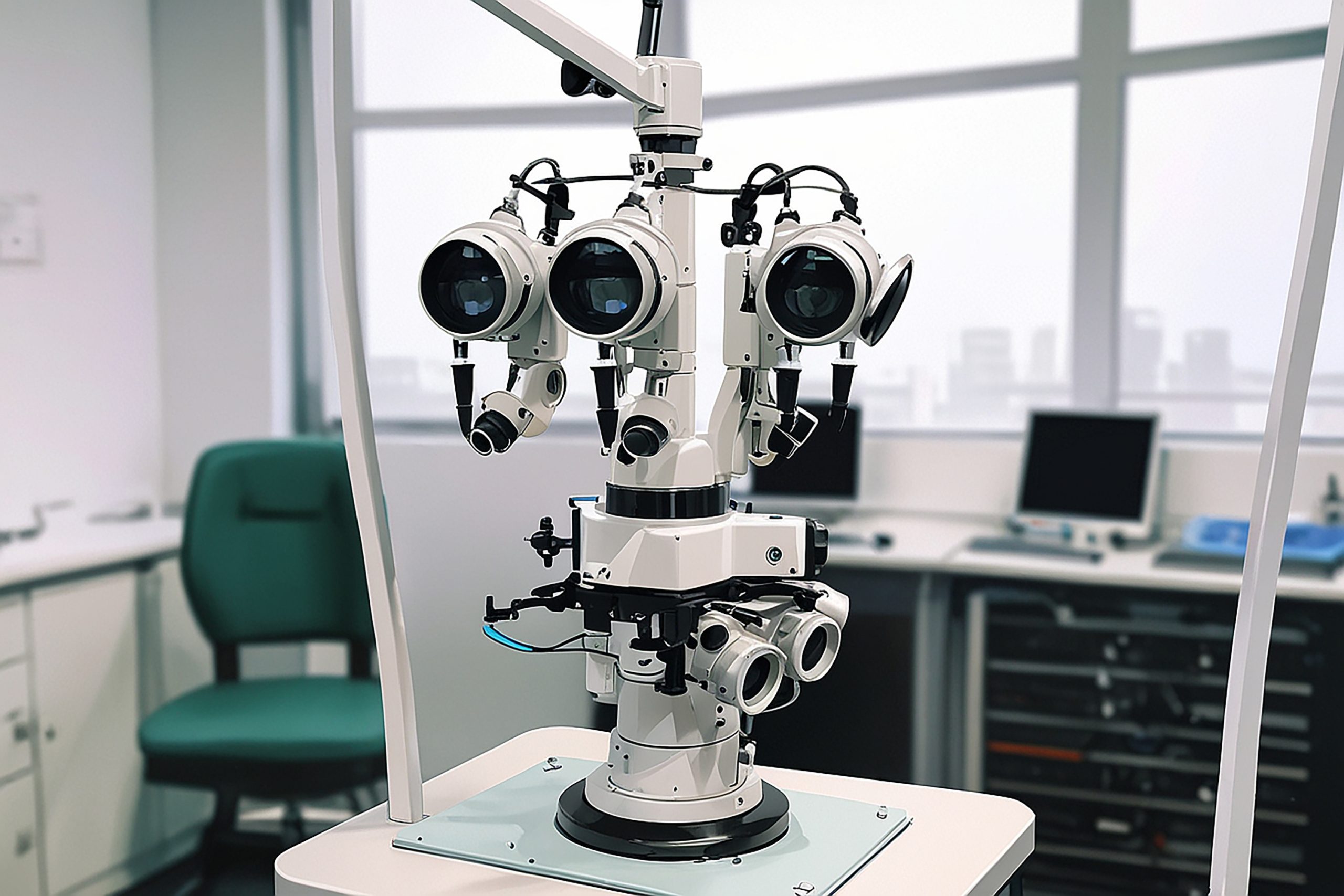 Precision Phoropter Equipment Ready for Vision Testing in the Sterile Environment